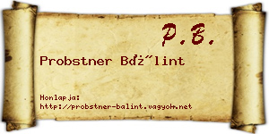 Probstner Bálint névjegykártya