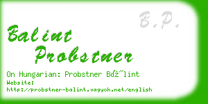 balint probstner business card